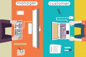 Vector illustration of customer relationship management. Business and development