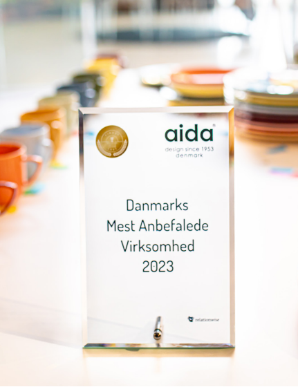 Danmars Mest Anbefalede virksomhed 2023 Aida